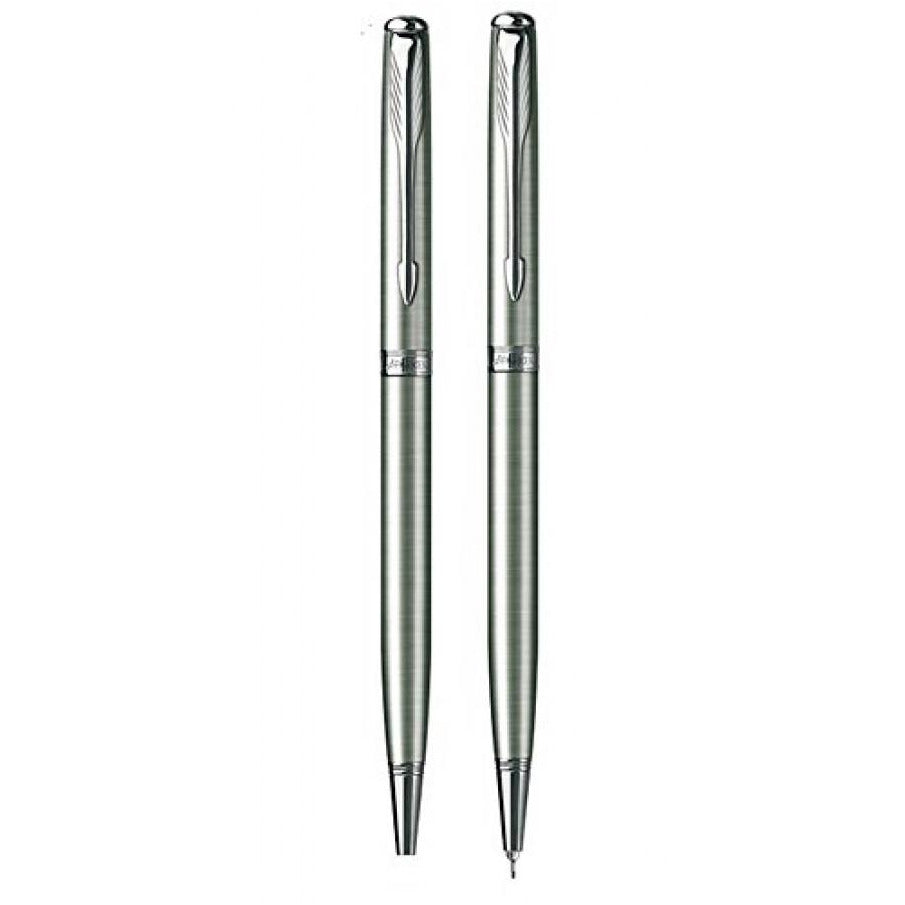 Parker Sonnet Stainless Steel CT Ballpoint Pen & 0.5mm Mechanical Pencil Set