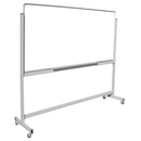 NEW Bi-Office Aluminium Frame Magnetic Whiteboard with ROCADA Revolving Mobile Stand with Wheels