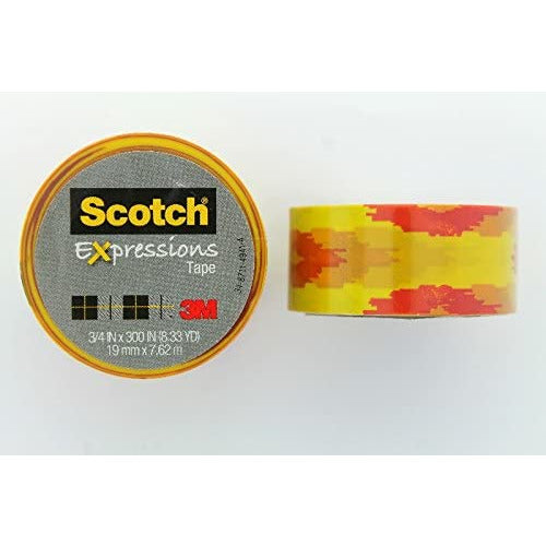 3M Scotch Expressions Washi Tape 19mm x 7.62 m - Leopard Yellow