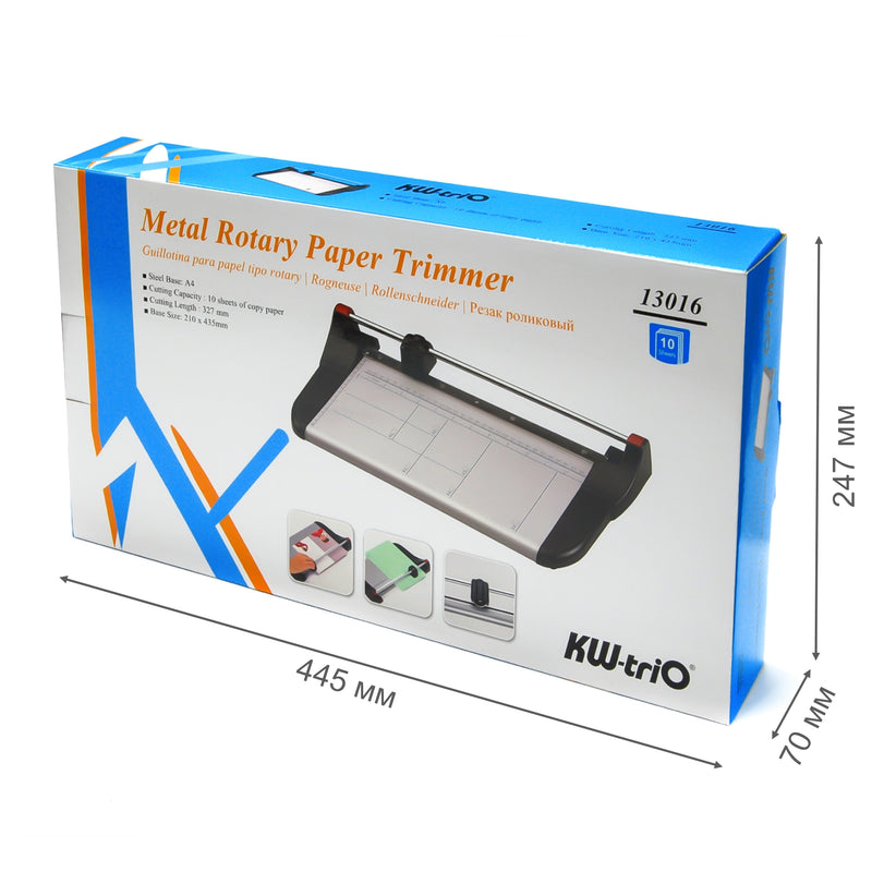 KW-Trio Metal Rotary Paper Trimmer Cutting Length 327mm - A4