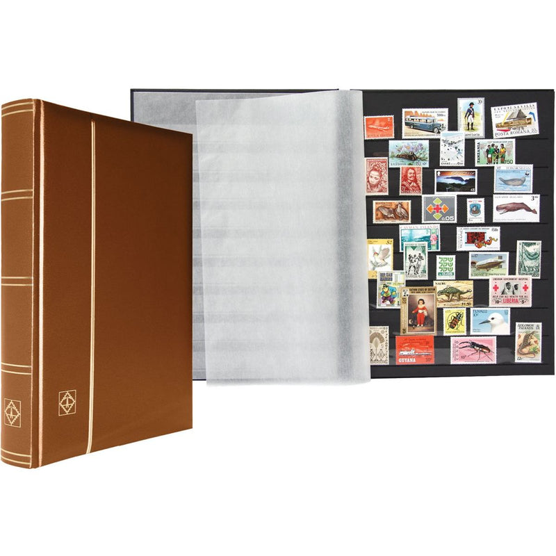 NEW Leuchtturm Comfort S Stockbook Padded Metallic Bronze Cover Stamp Album 64 Pages Black A4