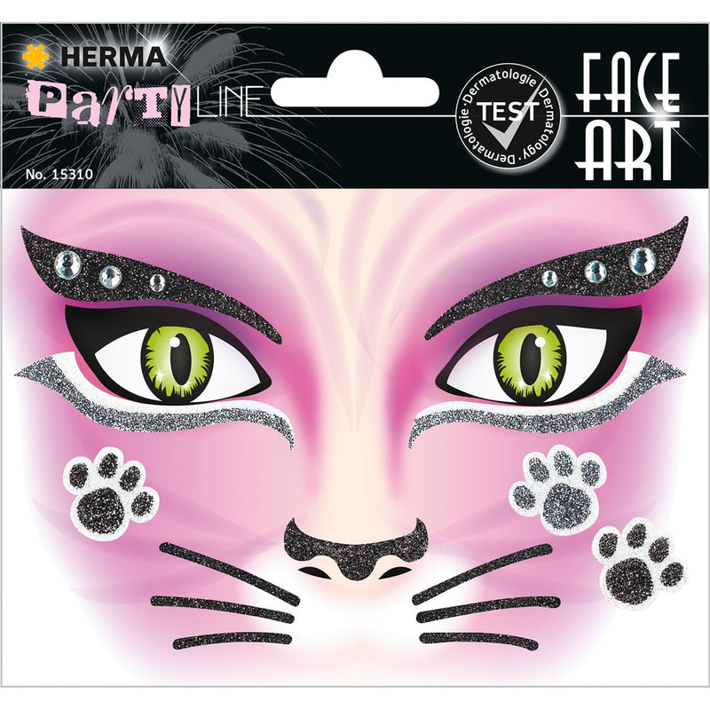 NEW Herma FACE ART Sticker Pink Cat - Pack of 1