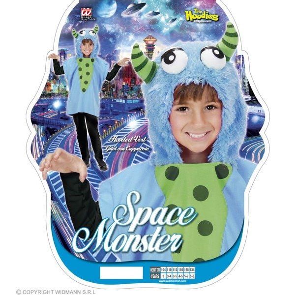 NEW W WIDMANN MILANO Party Fashion Kids Costume Space Monster Hooded Vest NEW W WIDMANN MILANO Party Fashion Kids Costume Space Monster Hooded Vest