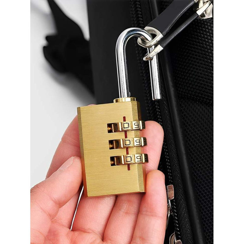 قفل حقيبة شنطة سفر نحاسي معدني عرض ٢٥ ملم مع ارقام 