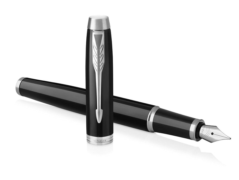 NEW Parker IM DUO Lacquered Black CT Fountain Pen + Ballpoint Pen in a Gift Box