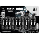NEW TESLA Future Batteries Black+ Alkaline AA - Pack of 8 +2 FREE