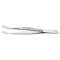 NEW Lindner Stamp Tongs with Precison Spade Bent Tip & Plastic Sleeve Nickel Plated 120mm