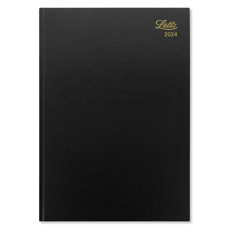 Letts of London Standard A4 Week to View Diary 2024 Black