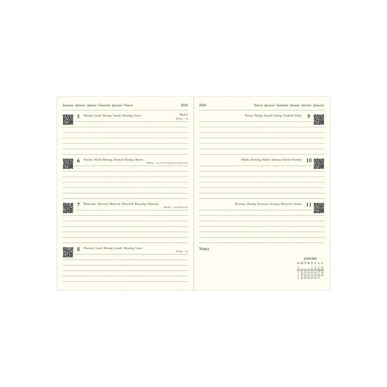 NEW Letts of London Baroque A5 Slim Week to View Diary 2026 - Multilanguage8 NEW Letts of London Baroque A5 Slim Week to View Diary 2026 - Multilanguage8