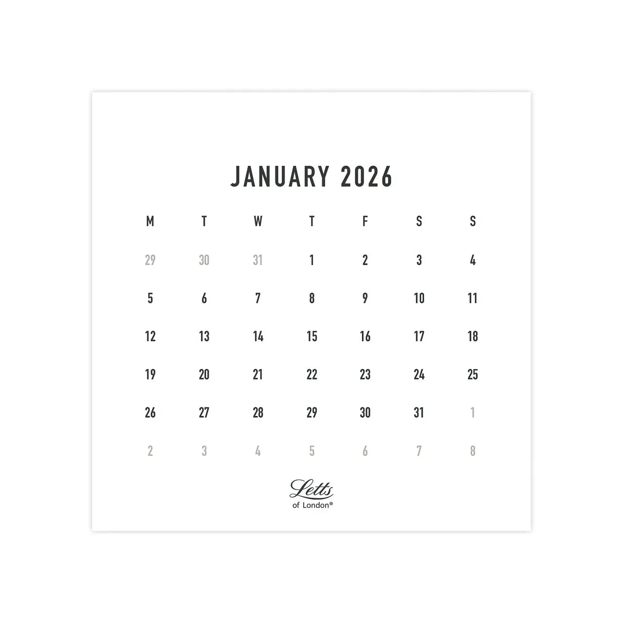 NEW Letts of London Conscious 2026 Desk Calendar 190x160x80mm NEW Letts of London Conscious 2026 Desk Calendar 190x160x80mm