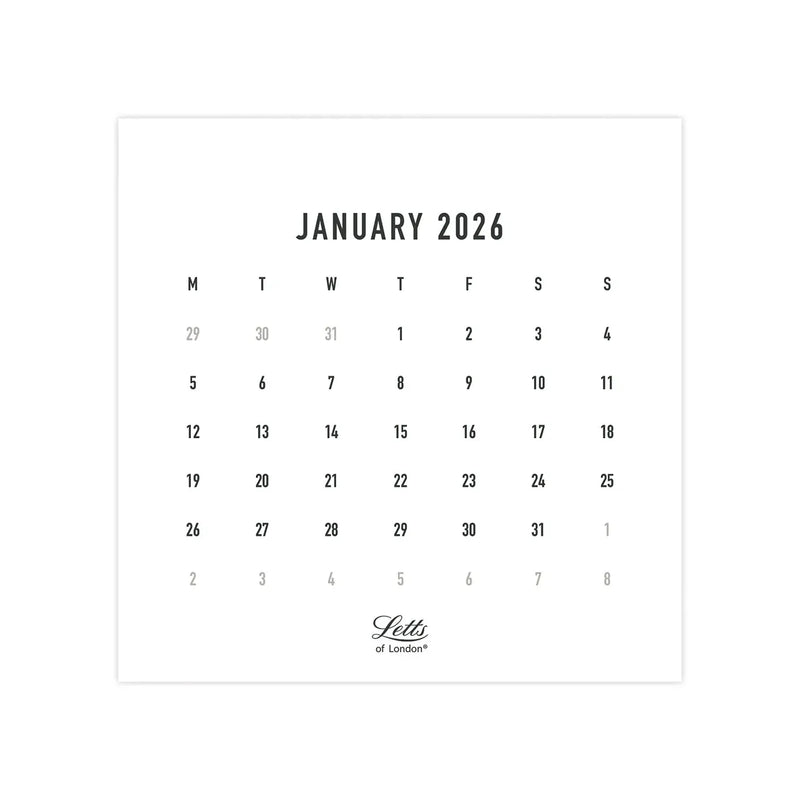 NEW Letts of London Conscious 2026 Desk Calendar 190x160x80mm