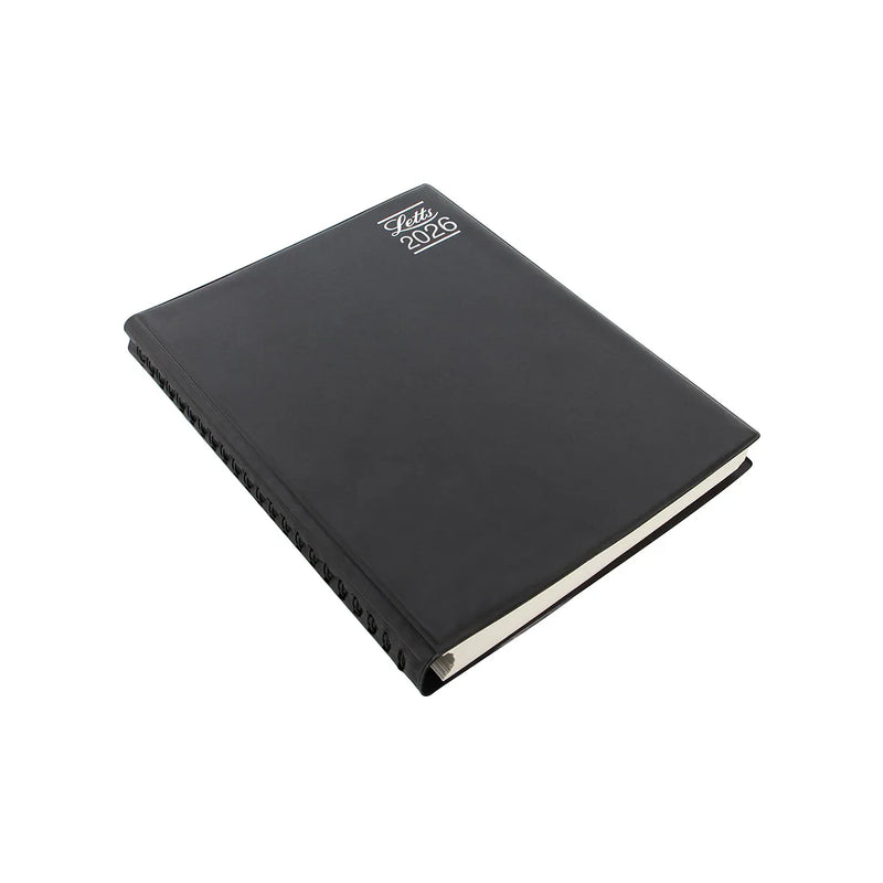 NEW Letts of London Rhino Day to Page with Appts+Notes+Planners  Diary 2026 Black A4
