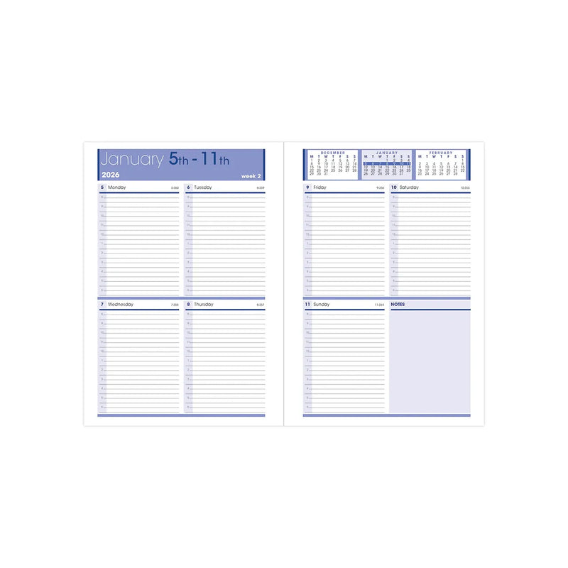 NEW Letts of London Rhino A5 Week to View Diary with Appointments+ Notes+Planners 2026 Black