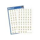 Zweckform 0-9 Numbers 7mm Labels Gold on Transparent Squares 10x10mm Weatherproof - Pack of 120