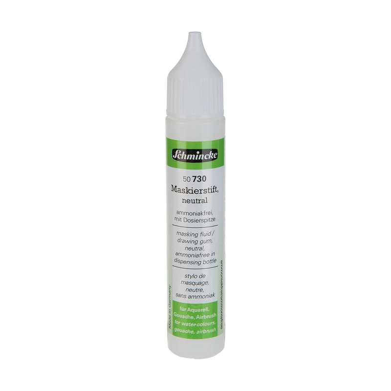 NEW Schmincke Watercolour, Gouache & Airbrush Medium Neutral Masking Liquid Drawing Gum 25ml -  Nozzle Tube