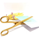 مقص احترافي لون ذهبي متعدد الاستخدامات ستينلس ستيل ذهبي شفرة مستقيمة للاقمشة و مهرجان الافتتاح طول ١٨ سم 