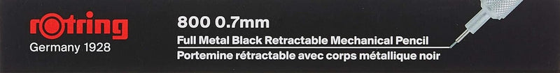 NEW Rotring 800 Metal Body Drafting Mechanical Pencil 0.7mm with Complete Retractable Head Black with Gold Trims - Limited Quantity