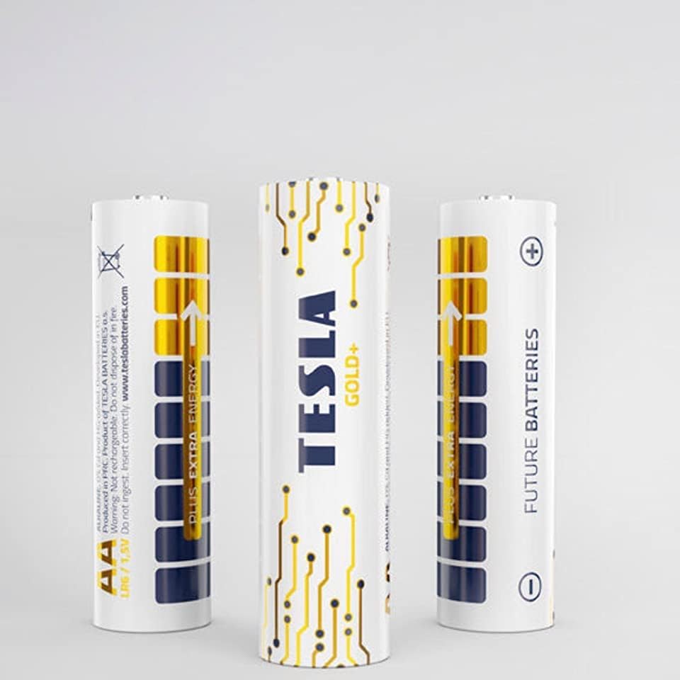 NEW TESLA Future Batteries Gold+ Alkaline AA - Pack of 2 NEW TESLA Future Batteries Gold+ Alkaline AA - Pack of 2