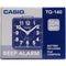 ساعة منبه كاسيو حجم السفر ٦١×٦١×٣٢ ملم مع عقارب و ارقام مضيئة  - ابيض
 Casio TQ-140