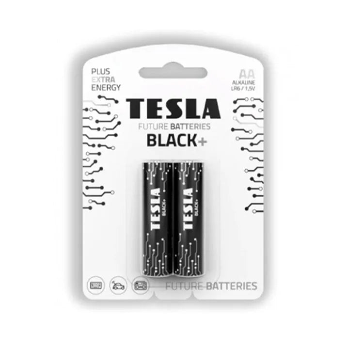 NEW TESLA Future Batteries Black+ Alkaline AA - Pack of 2
