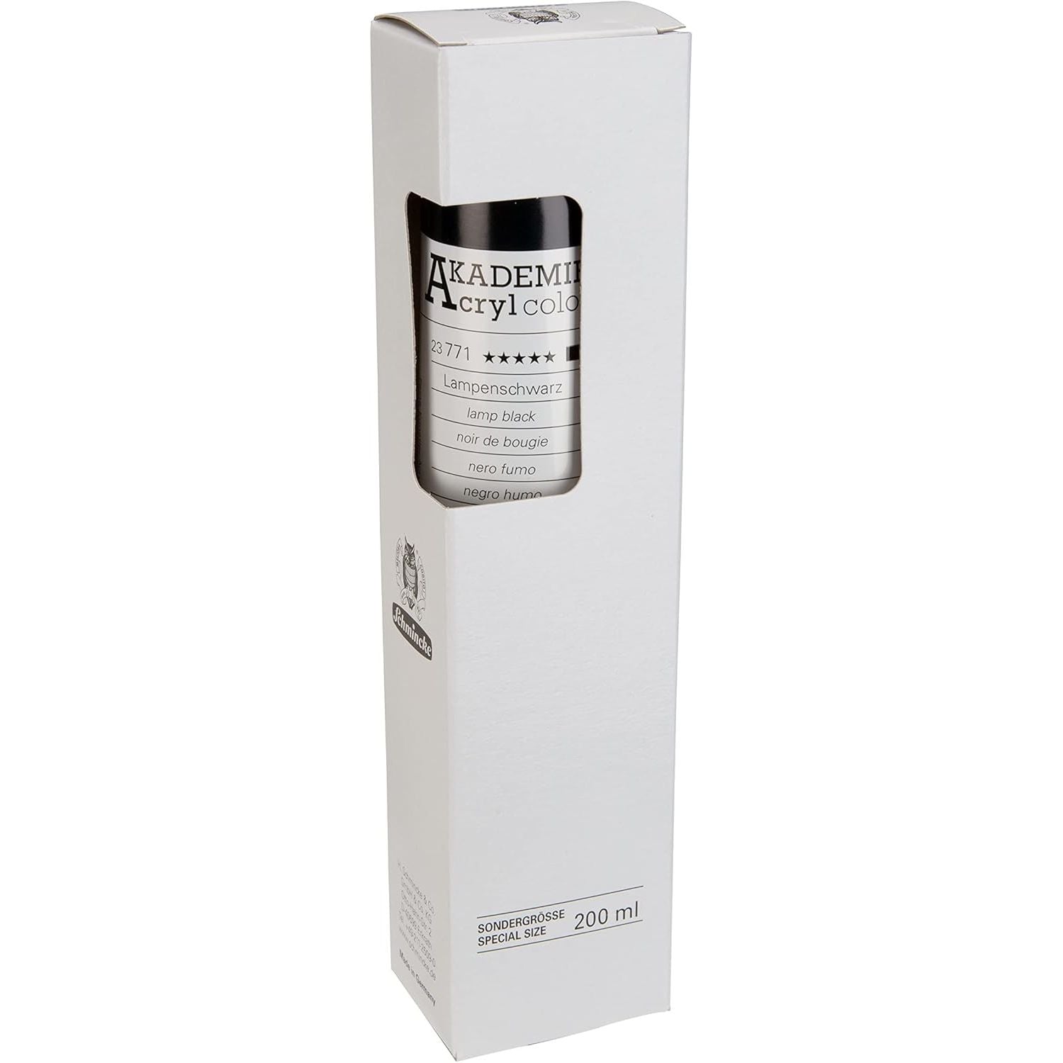 NEW Schmincke Akademie Fine Artists's Acrylic Colours 200 ml - Lamp Black NEW Schmincke Akademie Fine Artists's Acrylic Colours 200 ml - Lamp Black