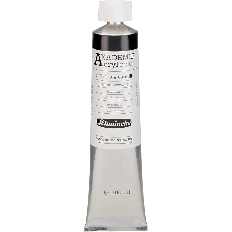 NEW Schmincke Akademie Fine Artists's Acrylic Colours 200 ml - Lamp Black