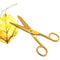 مقص احترافي لون ذهبي متعدد الاستخدامات ستينلس ستيل ذهبي شفرة مستقيمة للاقمشة و مهرجان الافتتاح طول ١٨ سم 