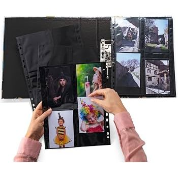 NEW Herma Photo Binder Black 10x15cm Pockets 4/Sheet - Pack of 10 Sheets NEW Herma Photo Binder Black 10x15cm Pockets 4/Sheet - Pack of 10 Sheets