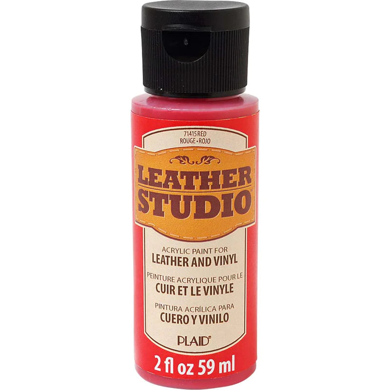 Plaid Leather Studio Leather & Vinyl Acrylic Paint 59ml - Red