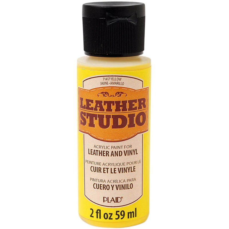 Plaid Leather Studio Leather & Vinyl Acrylic Paint 59ml - Yellow