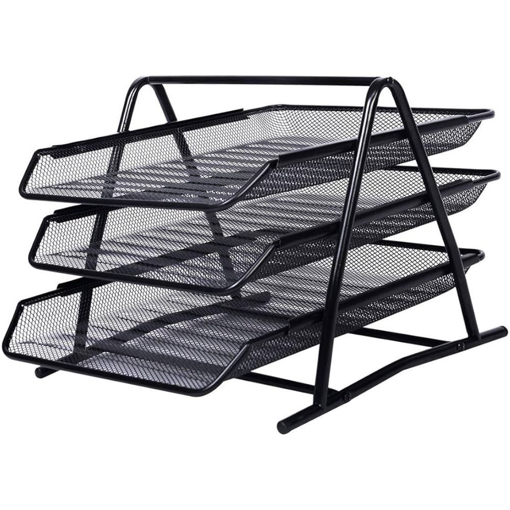 ILC Document Basket Tray Mesh Black - 3 Tiers ILC Document Basket Tray Mesh Black - 3 Tiers