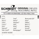 Schmidt 8127 Long Capless Rollerball Refill Medium Point 0.7mm Blue - Pack of 1