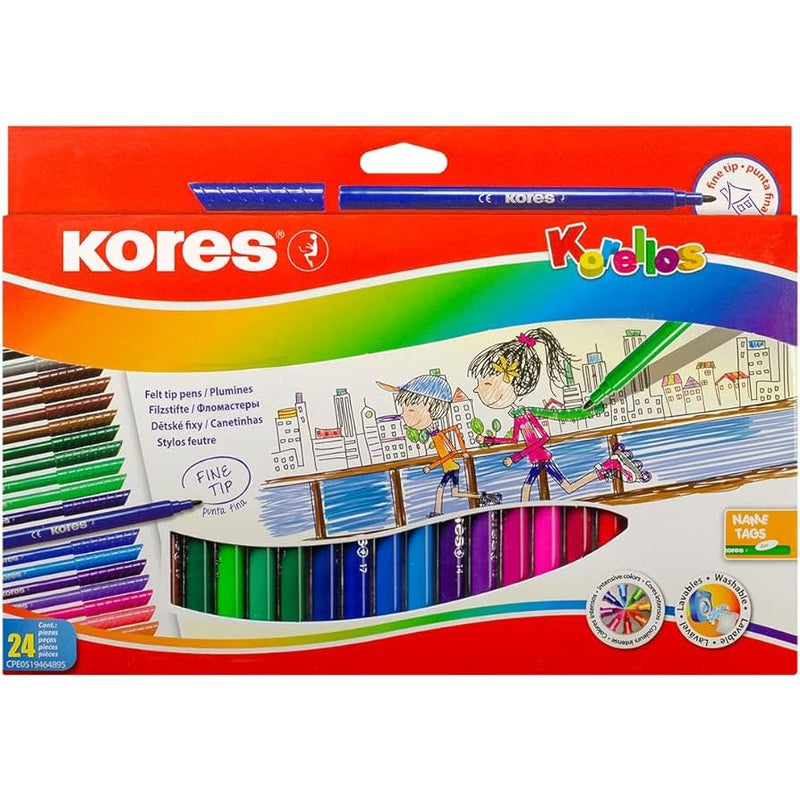 Kores Felt Tip Intensive Coloring Markers Fine Tip - Set