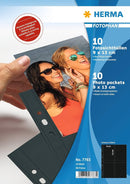NEW Herma Photo Binder Black 10x15cm Pockets 2/Sheet - Pack of 10 Sheets