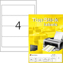 TopStick LAF BoxFile Filing Labels Wide Spine 4/sheet 192x61mm White Printable A4 Sheets - Pack of 25 Sheet