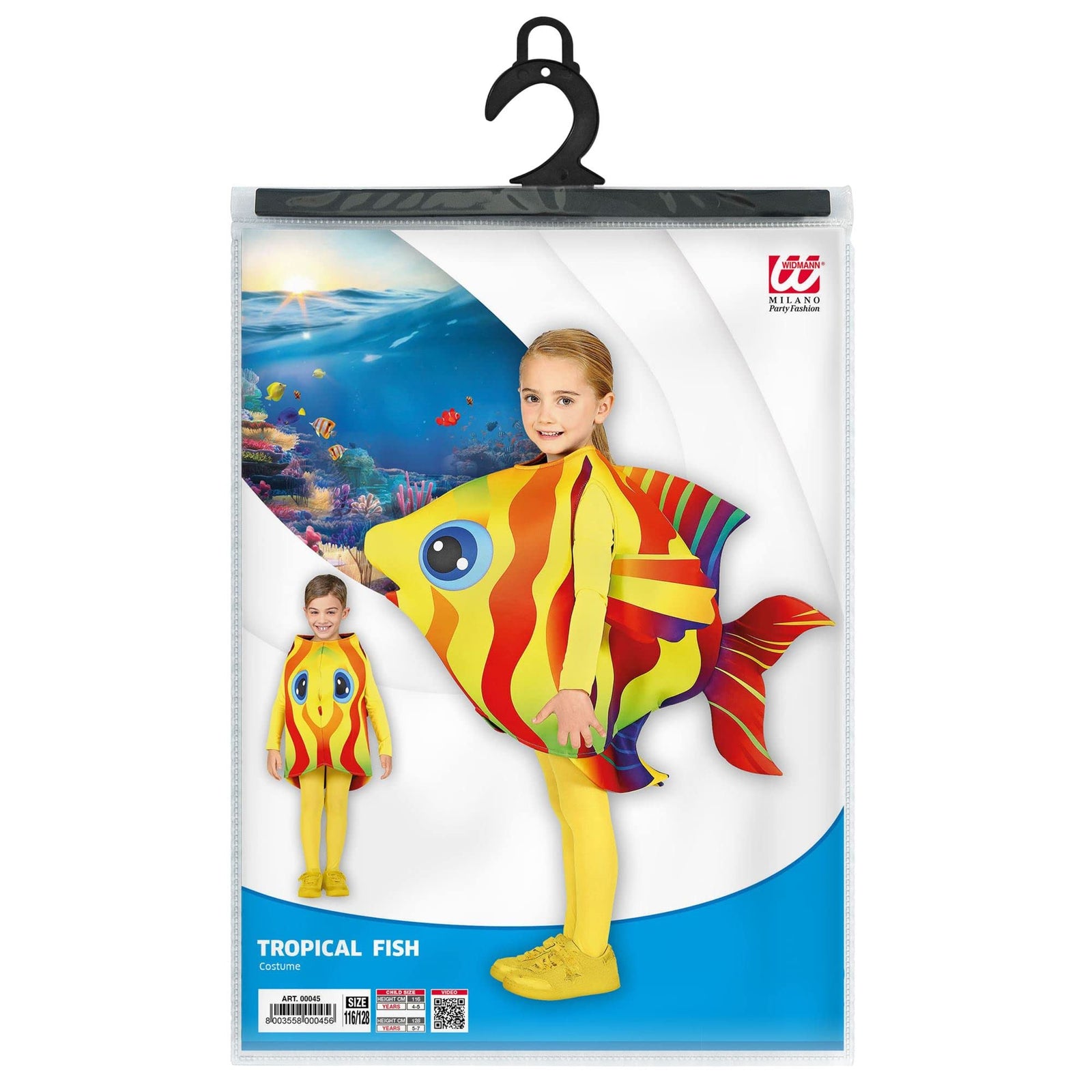 NEW W WIDMANN MILANO Party Fashion Kids Costume Tropical Fish NEW W WIDMANN MILANO Party Fashion Kids Costume Tropical Fish