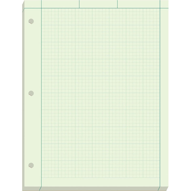 Ampad Engineer's Computation Graph Pad 5 Squares per Inch 8.5" x 11" Green - 50 Sheets