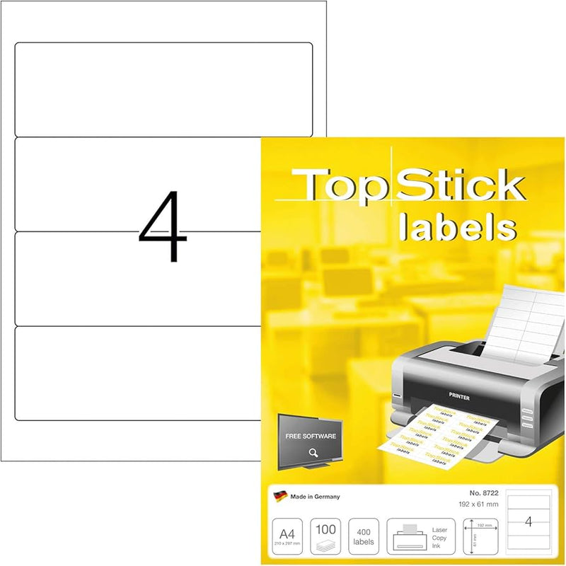 NEW Top Stick LAF Box Files Wide Spine Labels 192x61mm 100 Sheets - A4