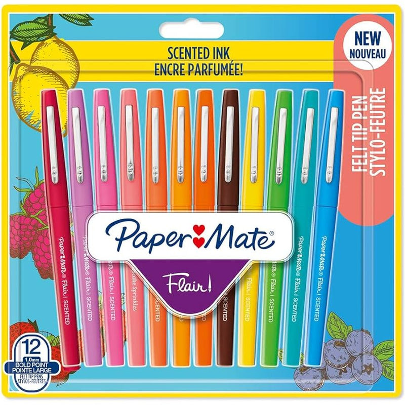 NEW Paper Mate Flair Scented Ink Medium 0.7mm Felt Tip Pen Set - Scented