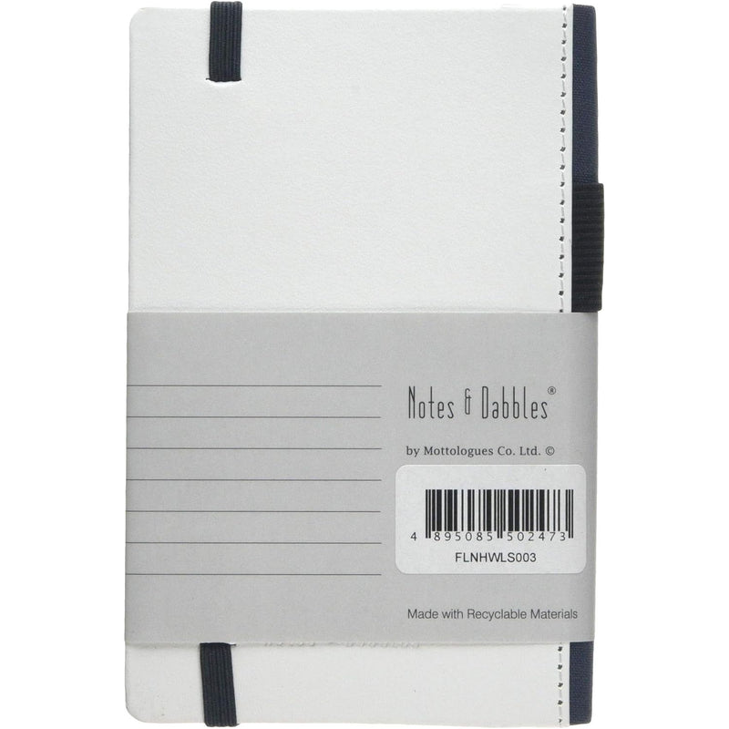 Notes & Dabbles Flynn Lined Notebook Journal White Hard Cover with Pen Holder - A6