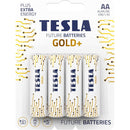 NEW TESLA Future Batteries Gold+ Alkaline AA - Pack of 4