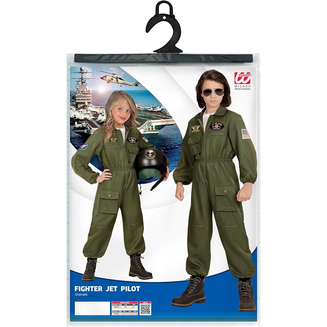 NEW W WIDMANN MILANO Party Fashion Kids Costume Fighter Jet Pilot NEW W WIDMANN MILANO Party Fashion Kids Costume Fighter Jet Pilot