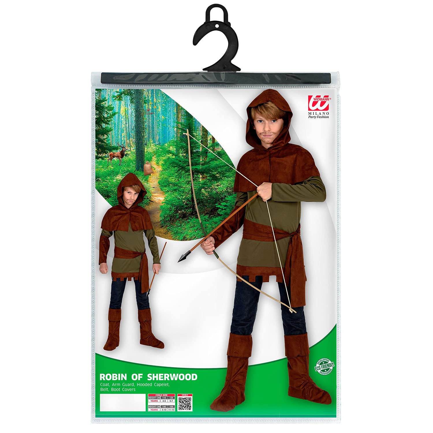 NEW W WIDMANN MILANO Party Fashion Kids Costume Robin of Sherwood NEW W WIDMANN MILANO Party Fashion Kids Costume Robin of Sherwood