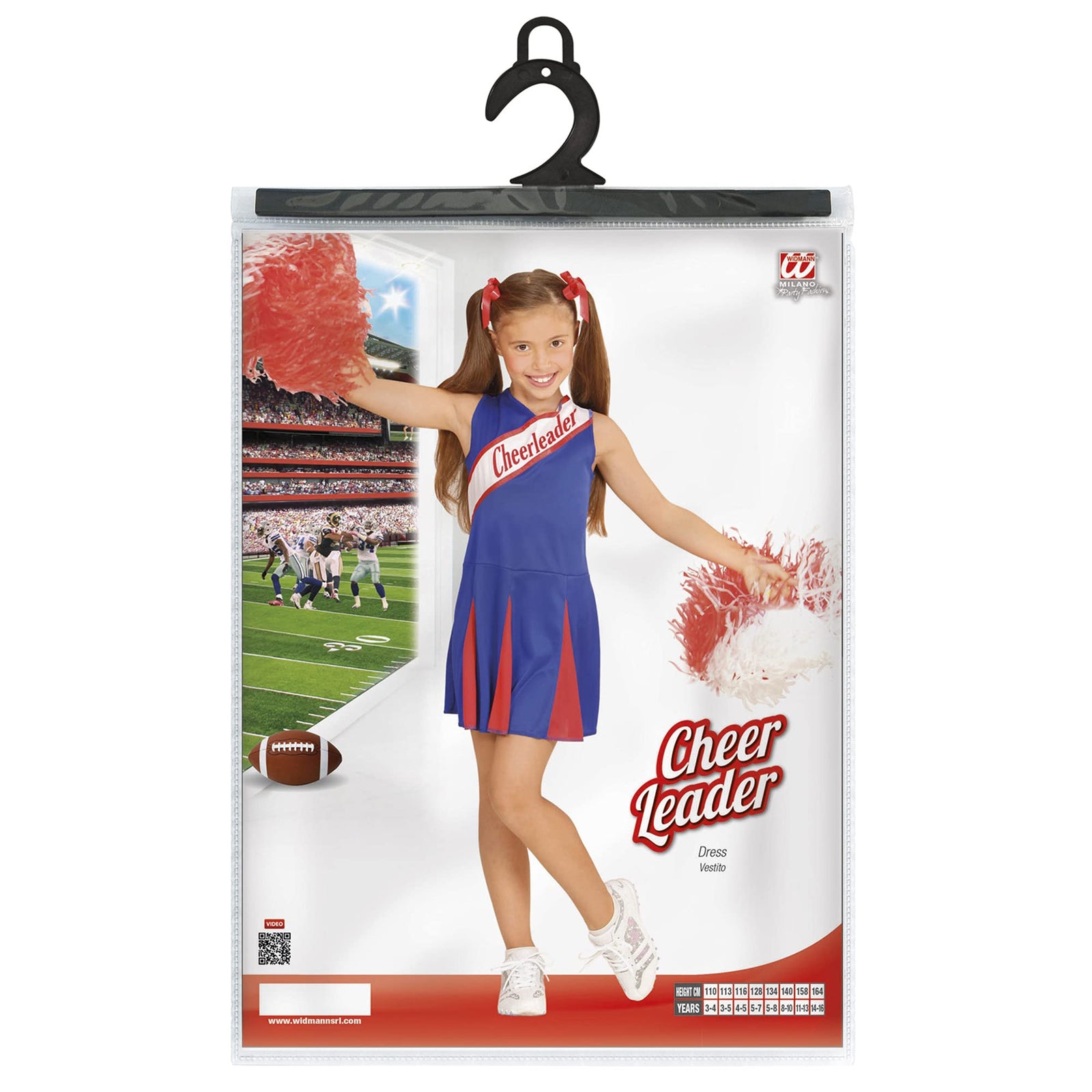 NEW W WIDMANN MILANO Party Fashion Kids Costume Cheerleader NEW W WIDMANN MILANO Party Fashion Kids Costume Cheerleader