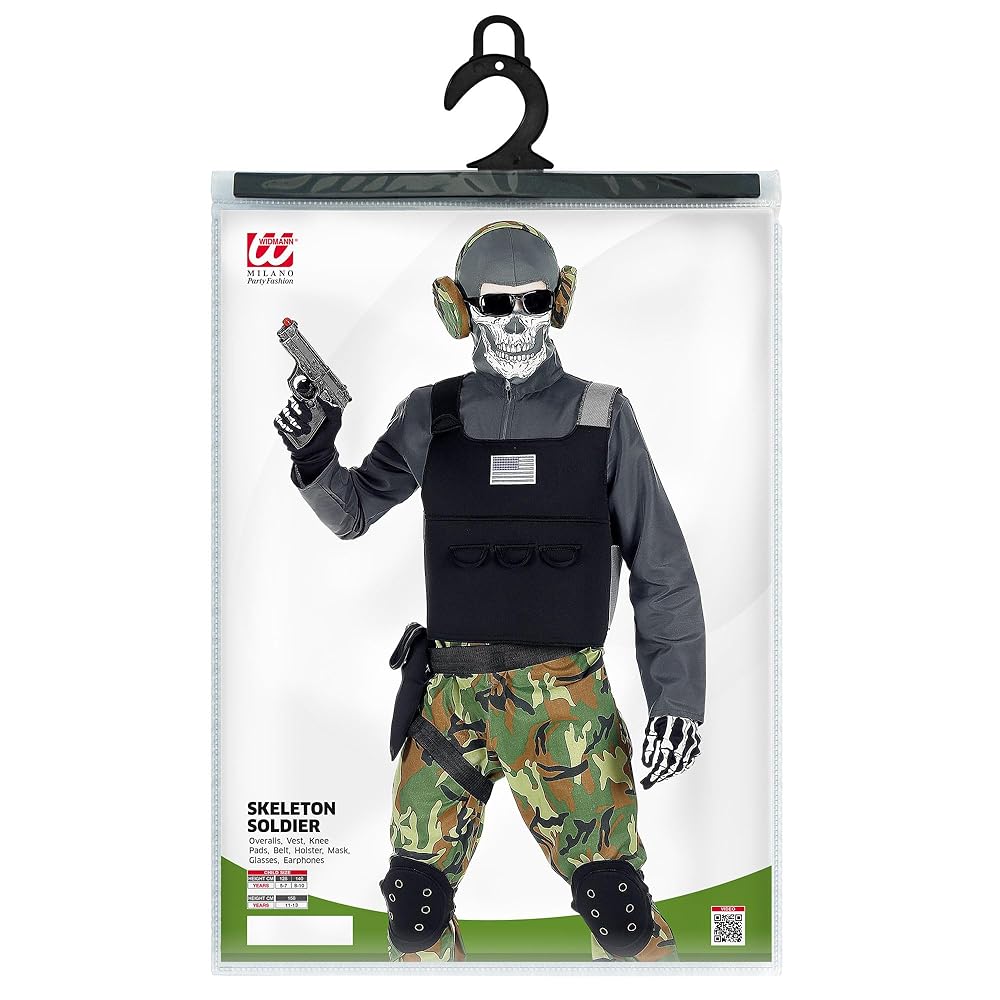 NEW W WIDMANN MILANO Party Fashion Kids Costume Skeleton Solider NEW W WIDMANN MILANO Party Fashion Kids Costume Skeleton Solider
