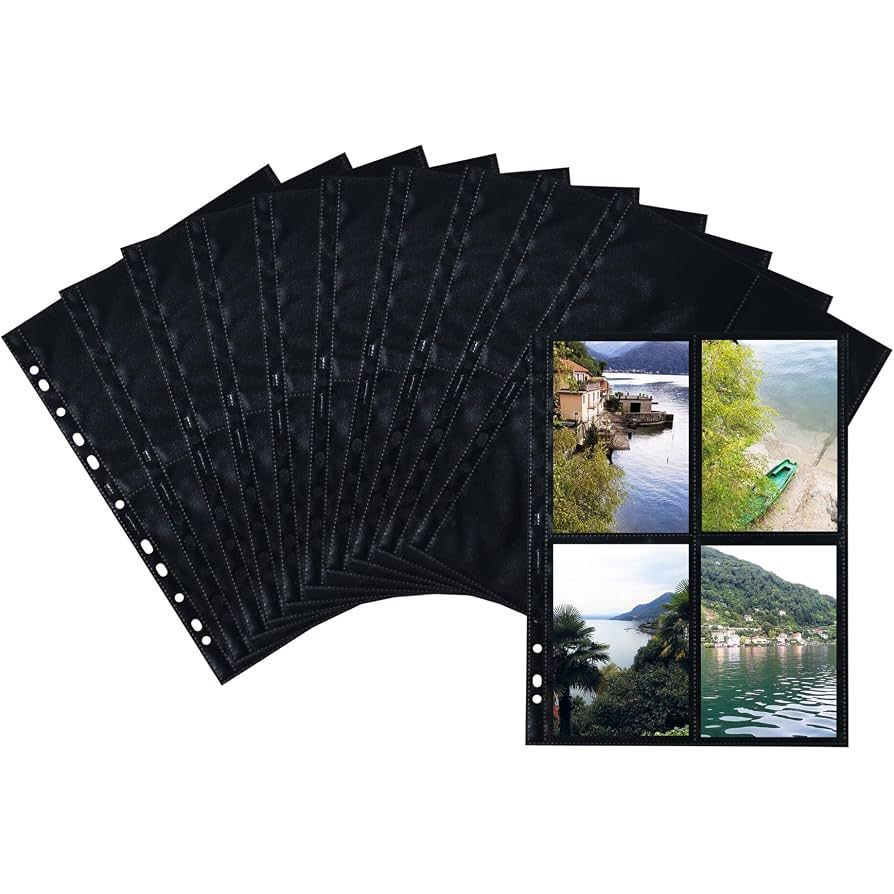 NEW Herma Photo Binder Black 10x15cm Pockets 4/Sheet - Pack of 10 Sheets NEW Herma Photo Binder Black 10x15cm Pockets 4/Sheet - Pack of 10 Sheets