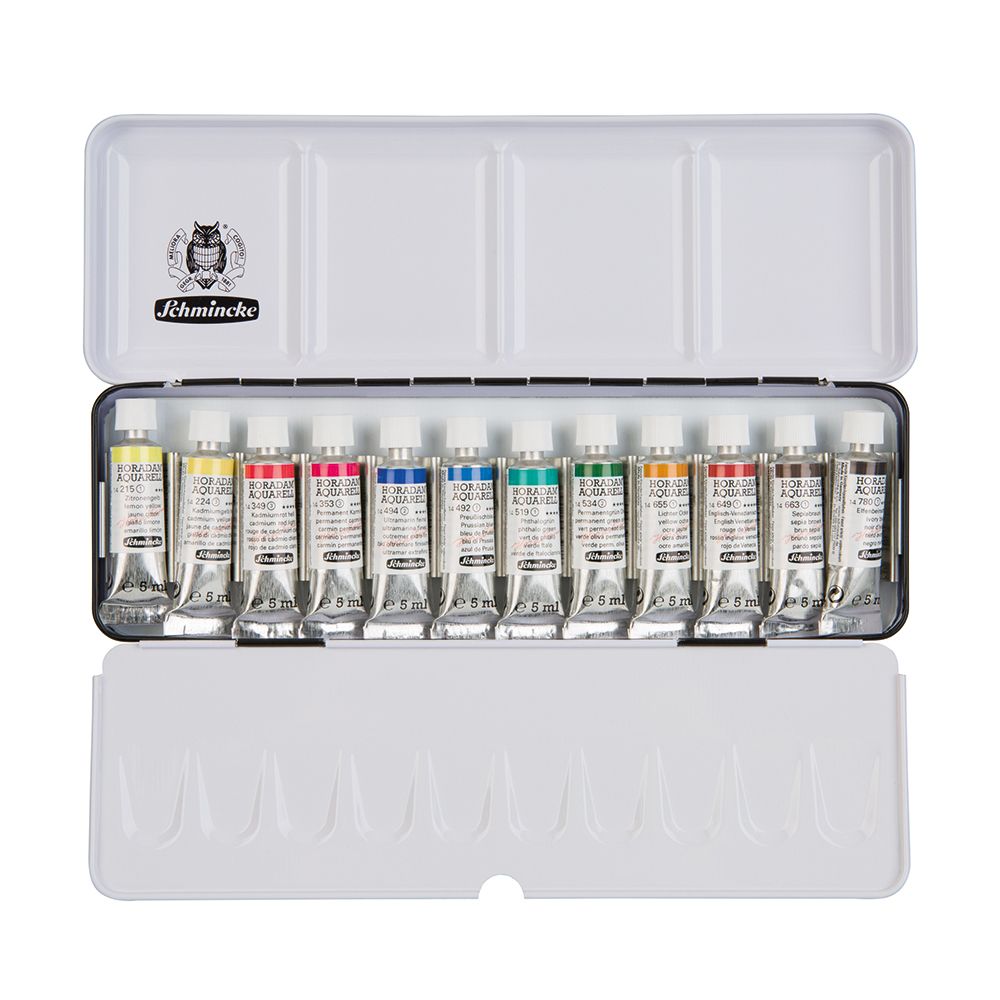 NEW Schmincke HORADAM Aquarell Fine Artists' Watercolours 12 x 5ml Tubes - Limited Quantity NEW Schmincke HORADAM Aquarell Fine Artists' Watercolours 12 x 5ml Tubes - Limited Quantity