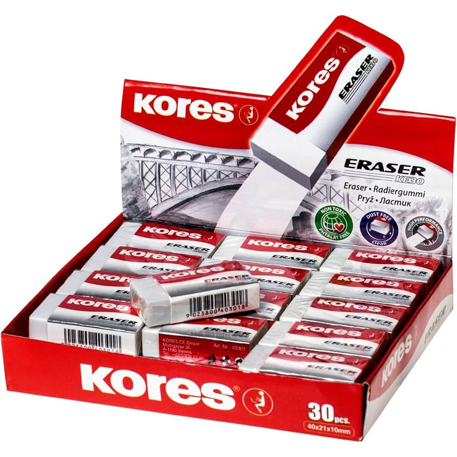 Small Earaser Special Offer Kores KE30 Small Eraser 40x21x10mm - Box of 30 – Istiklal ...