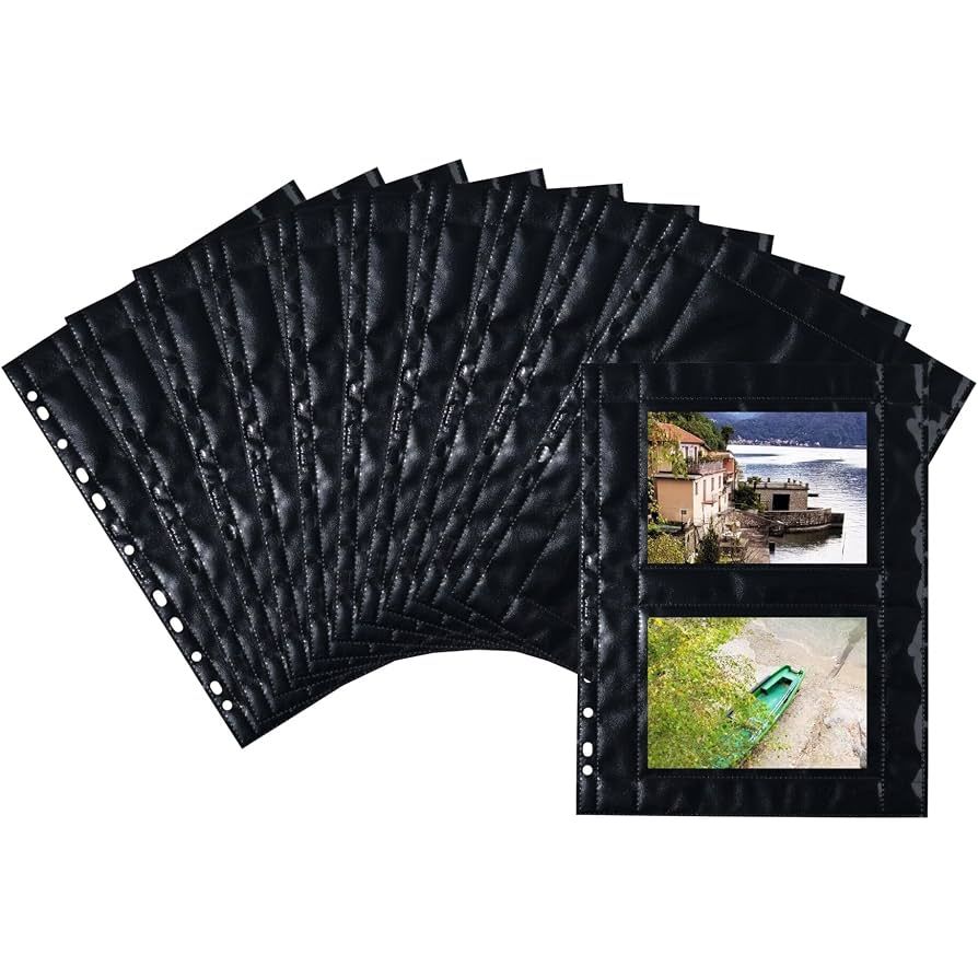 NEW Herma Photo Binder Black 10x15cm Pockets 2/Sheet - Pack of 10 Sheets NEW Herma Photo Binder Black 10x15cm Pockets 2/Sheet - Pack of 10 Sheets