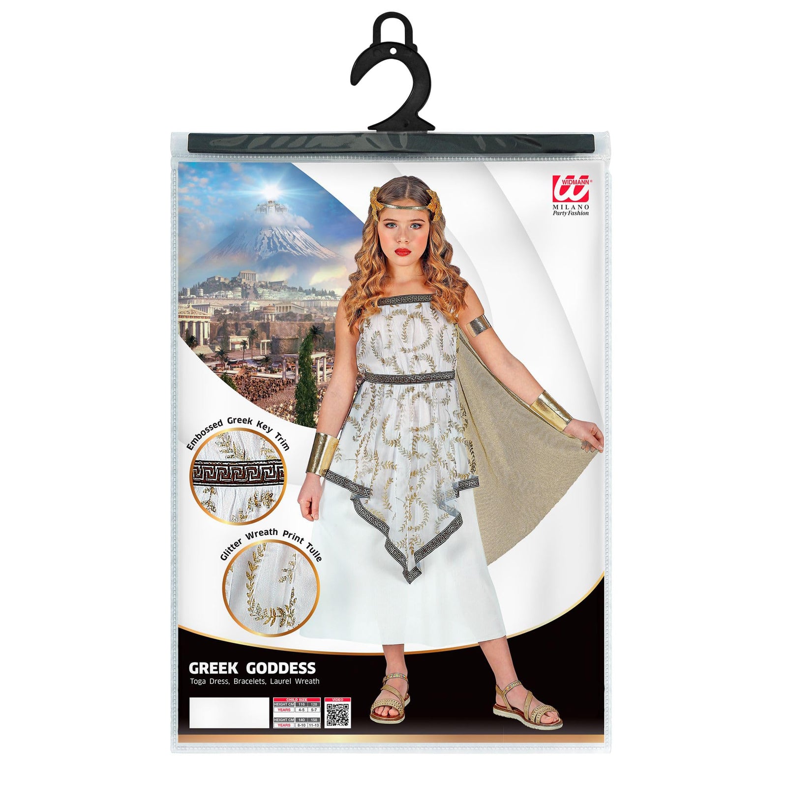 NEW W WIDMANN MILANO Party Fashion Kids Costume Greek Goddess NEW W WIDMANN MILANO Party Fashion Kids Costume Greek Goddess